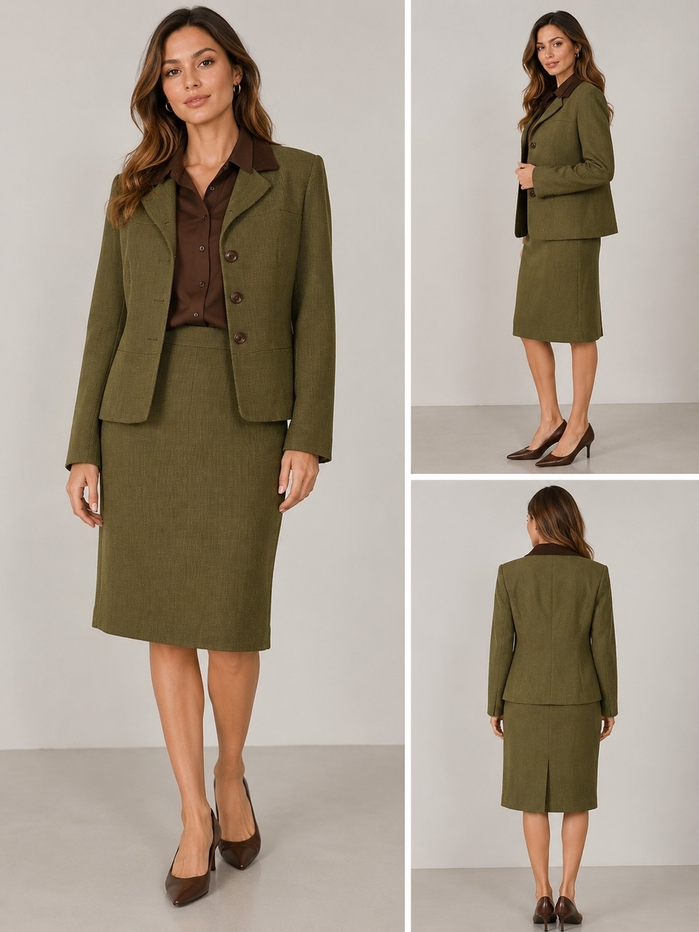 Olive 2 Piece - Tailored Women's Blazer and Skirt